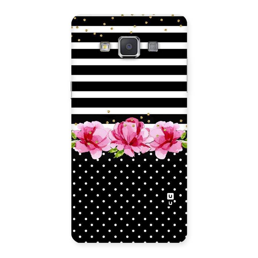 Polka Floral Stripes Back Case for Galaxy Grand 3