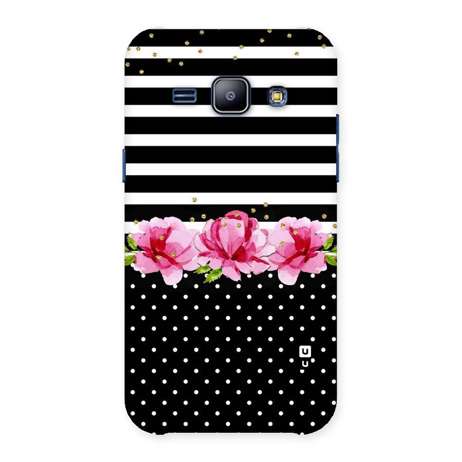 Polka Floral Stripes Back Case for Galaxy J1