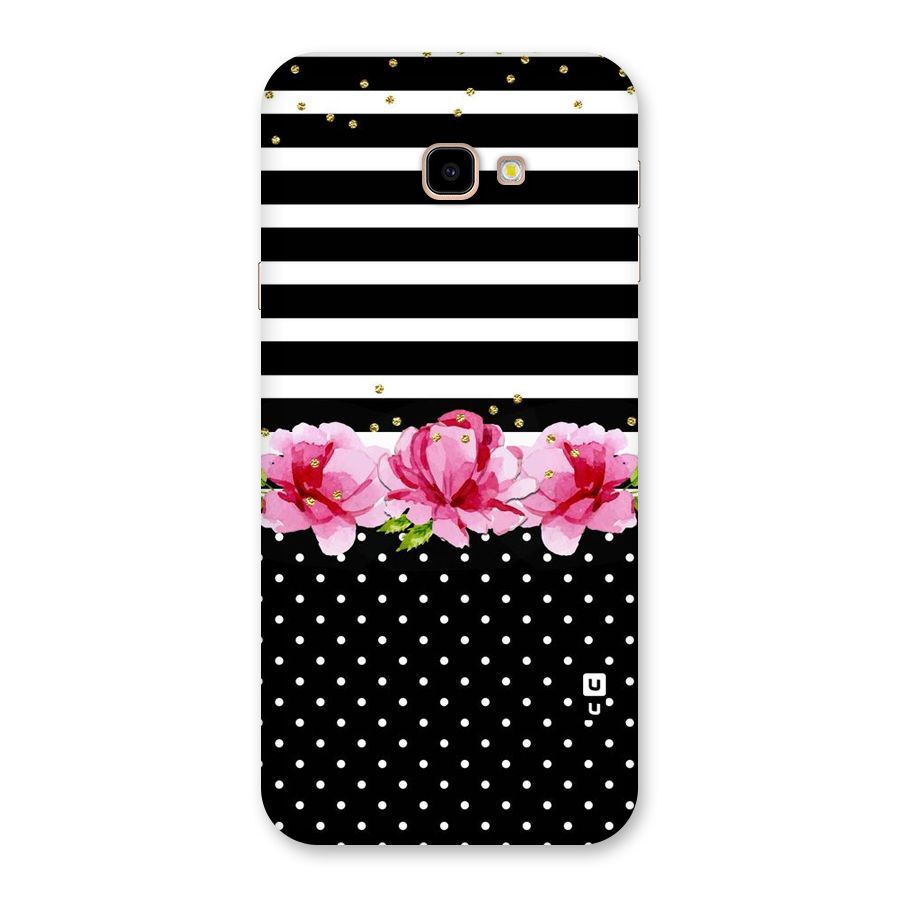 Polka Floral Stripes Back Case for Galaxy J4 Plus