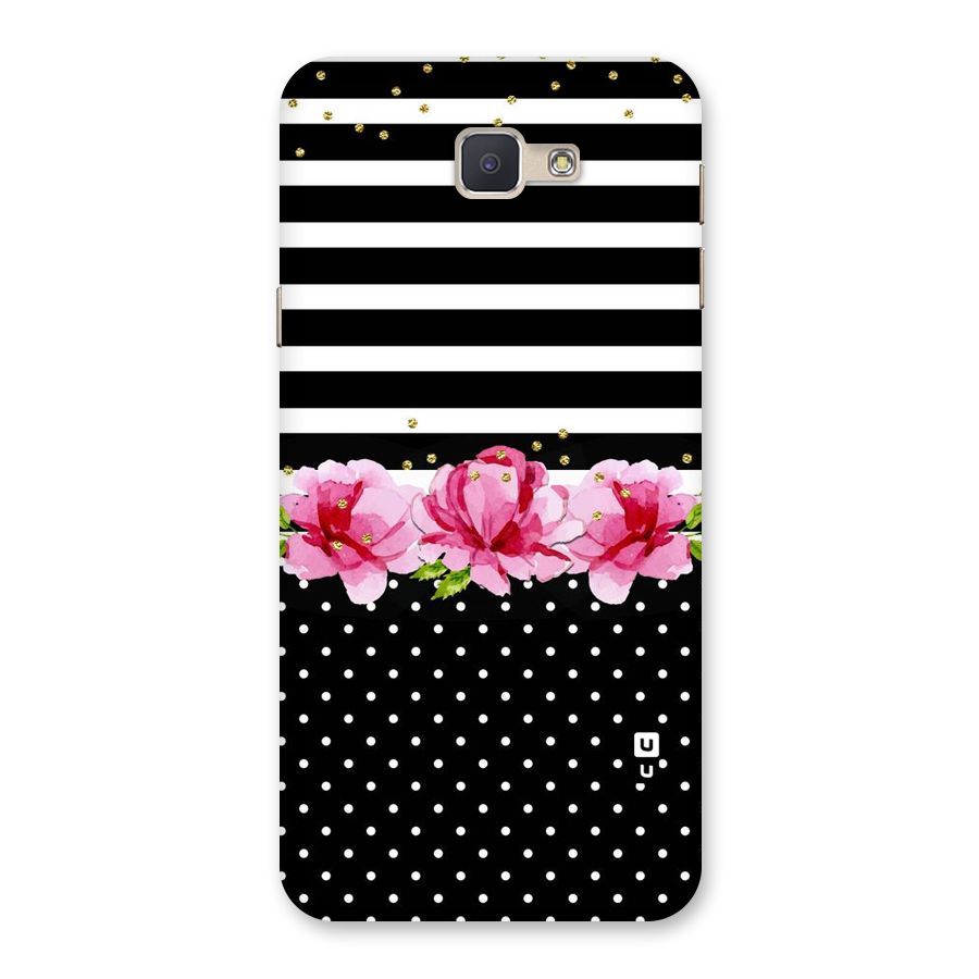 Polka Floral Stripes Back Case for Galaxy J5 Prime