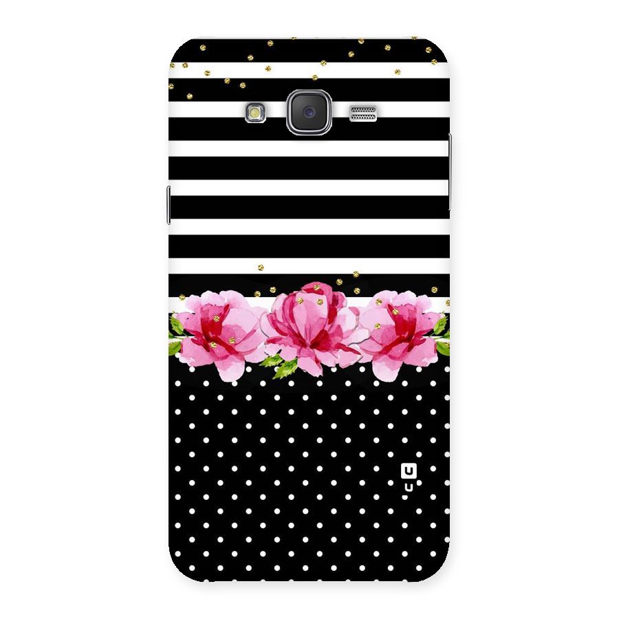 Polka Floral Stripes Back Case for Galaxy J7