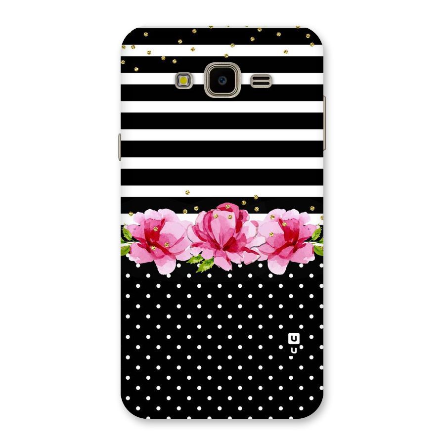 Polka Floral Stripes Back Case for Galaxy J7 Nxt