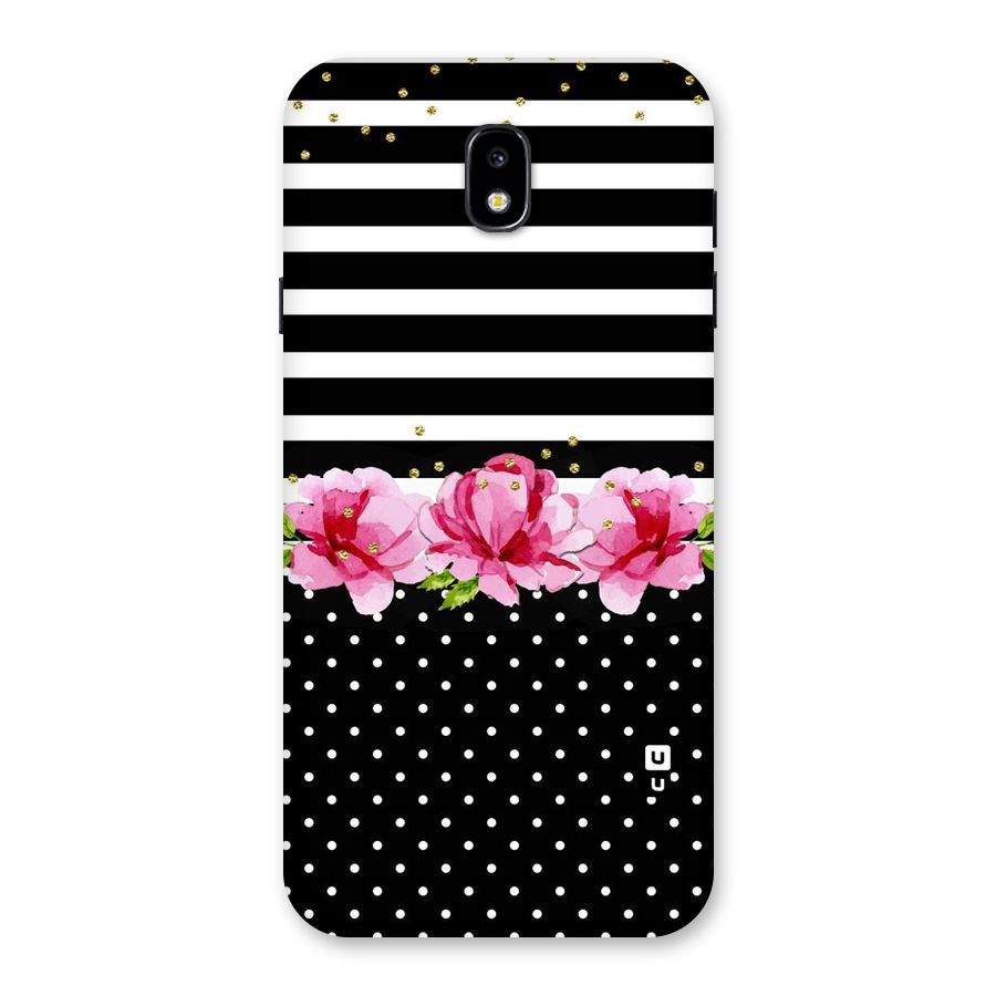 Polka Floral Stripes Back Case for Galaxy J7 Pro