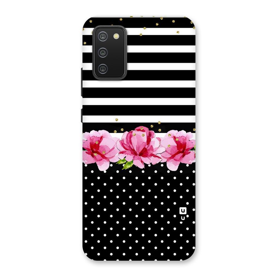 Polka Floral Stripes Back Case for Galaxy M02s