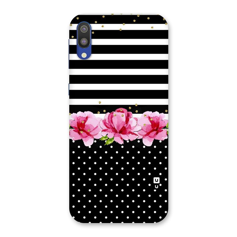 Polka Floral Stripes Back Case for Galaxy M10