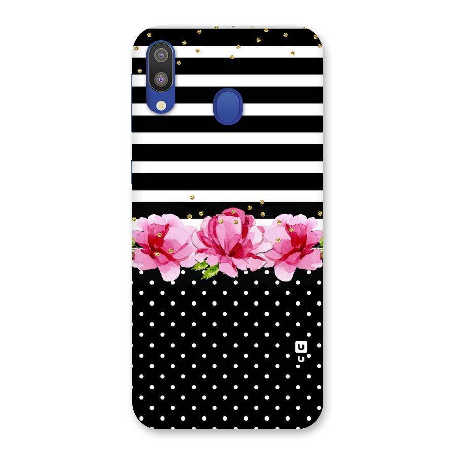 Polka Floral Stripes Back Case for Galaxy M20