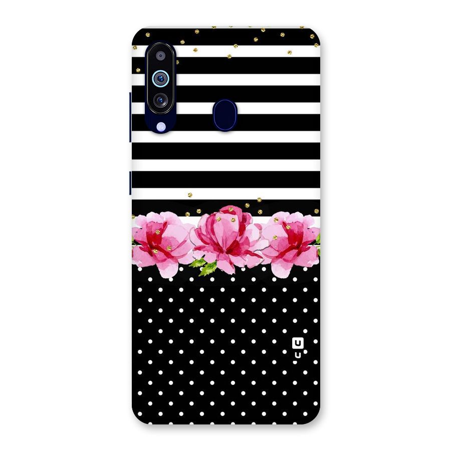 Polka Floral Stripes Back Case for Galaxy M40