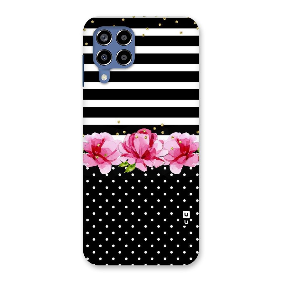 Polka Floral Stripes Back Case for Galaxy M53 5G
