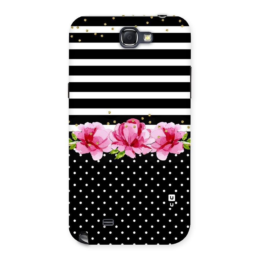 Polka Floral Stripes Back Case for Galaxy Note 2