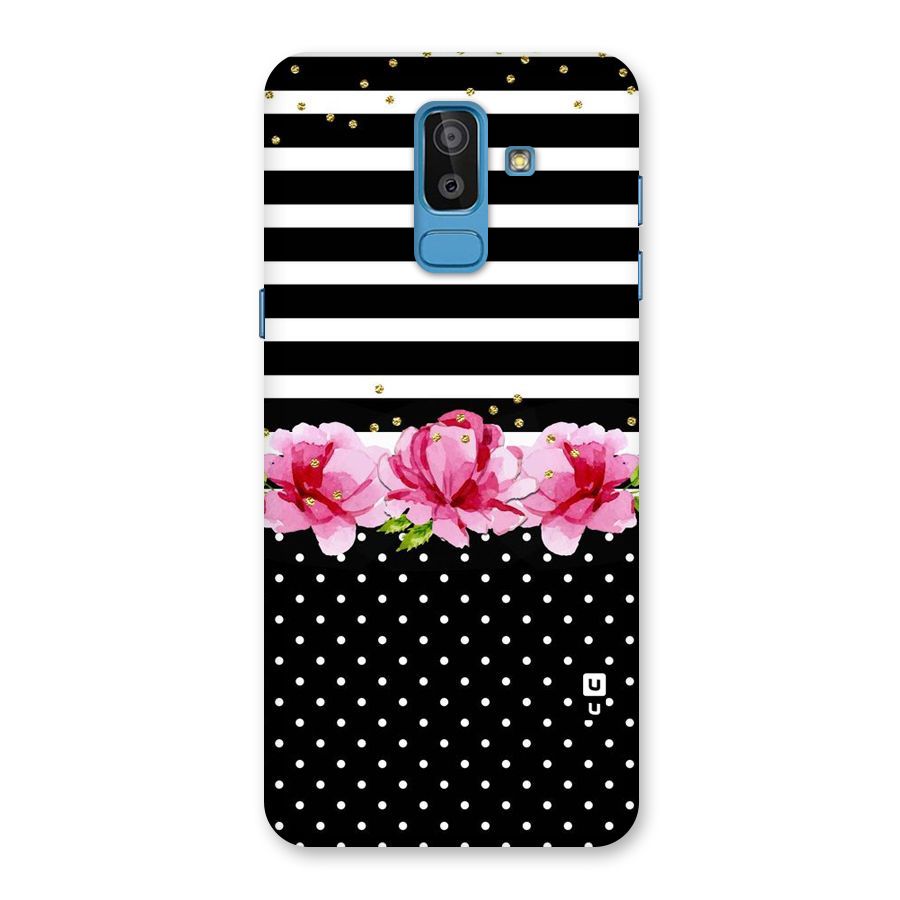 Polka Floral Stripes Back Case for Galaxy On8 (2018)