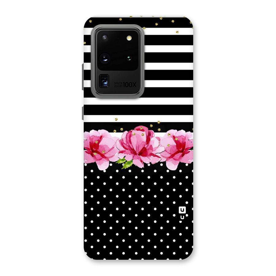 Polka Floral Stripes Back Case for Galaxy S20 Ultra