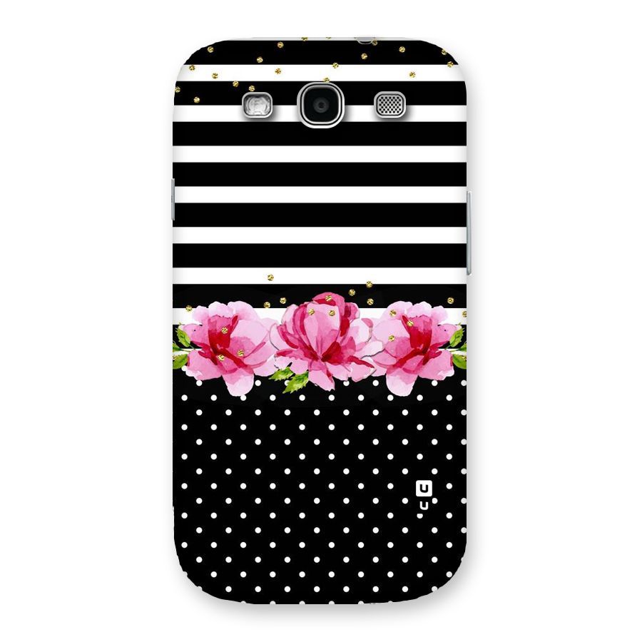 Polka Floral Stripes Back Case for Galaxy S3