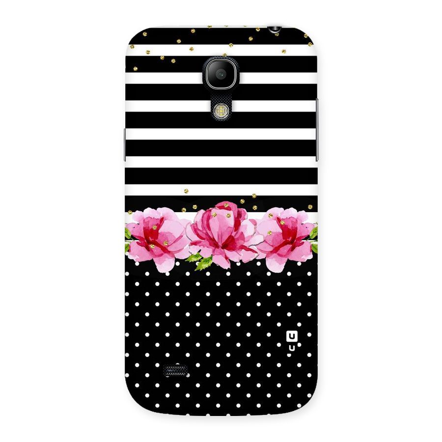 Polka Floral Stripes Back Case for Galaxy S4 Mini