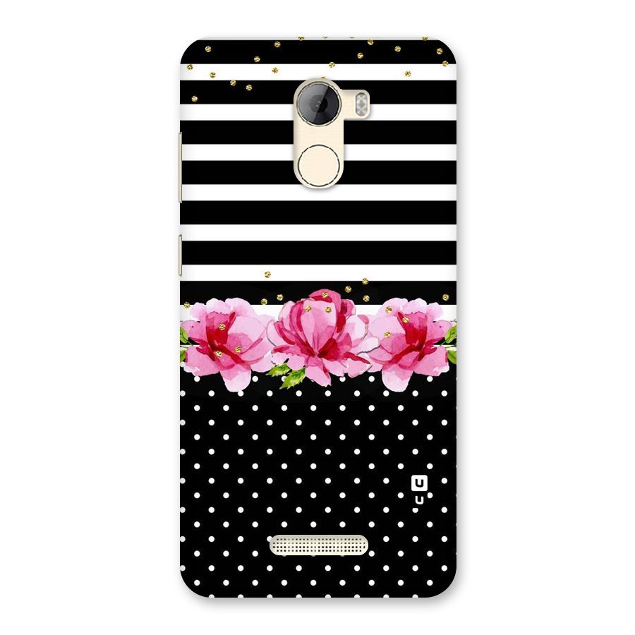 Polka Floral Stripes Back Case for Gionee A1 LIte