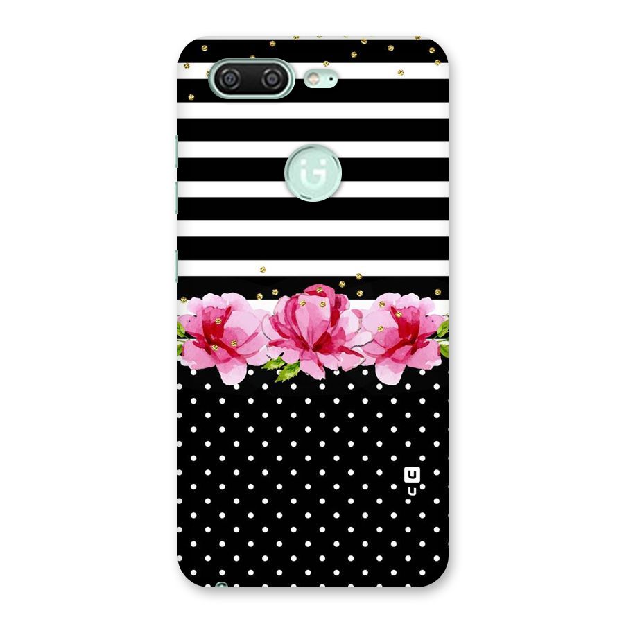 Polka Floral Stripes Back Case for Gionee S10
