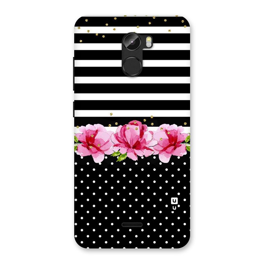 Polka Floral Stripes Back Case for Gionee X1