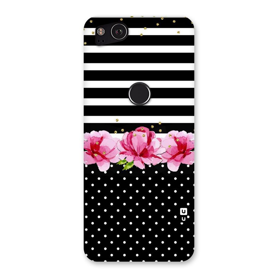 Polka Floral Stripes Back Case for Google Pixel 2