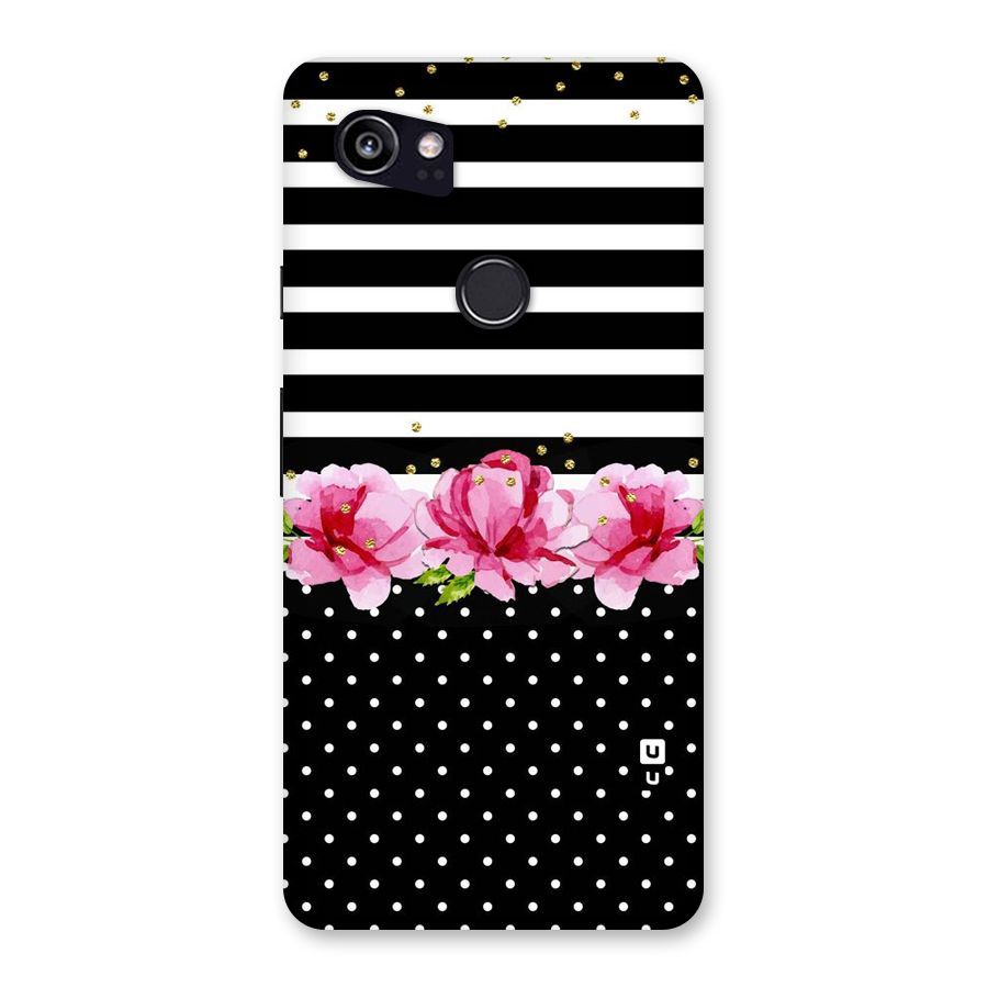 Polka Floral Stripes Back Case for Google Pixel 2 XL