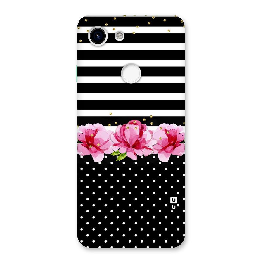 Polka Floral Stripes Back Case for Google Pixel 3