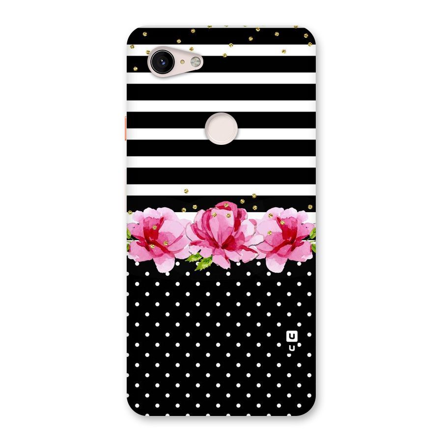 Polka Floral Stripes Back Case for Google Pixel 3 XL