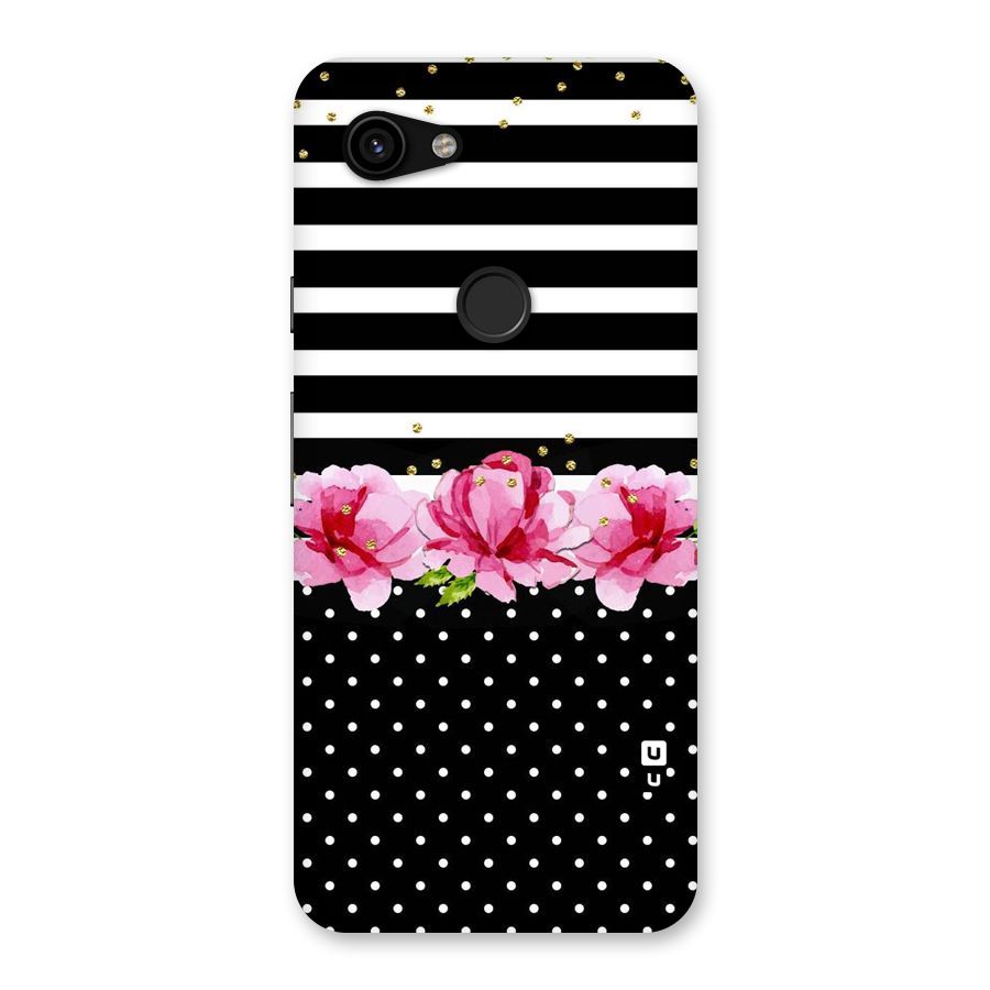 Polka Floral Stripes Back Case for Google Pixel 3a