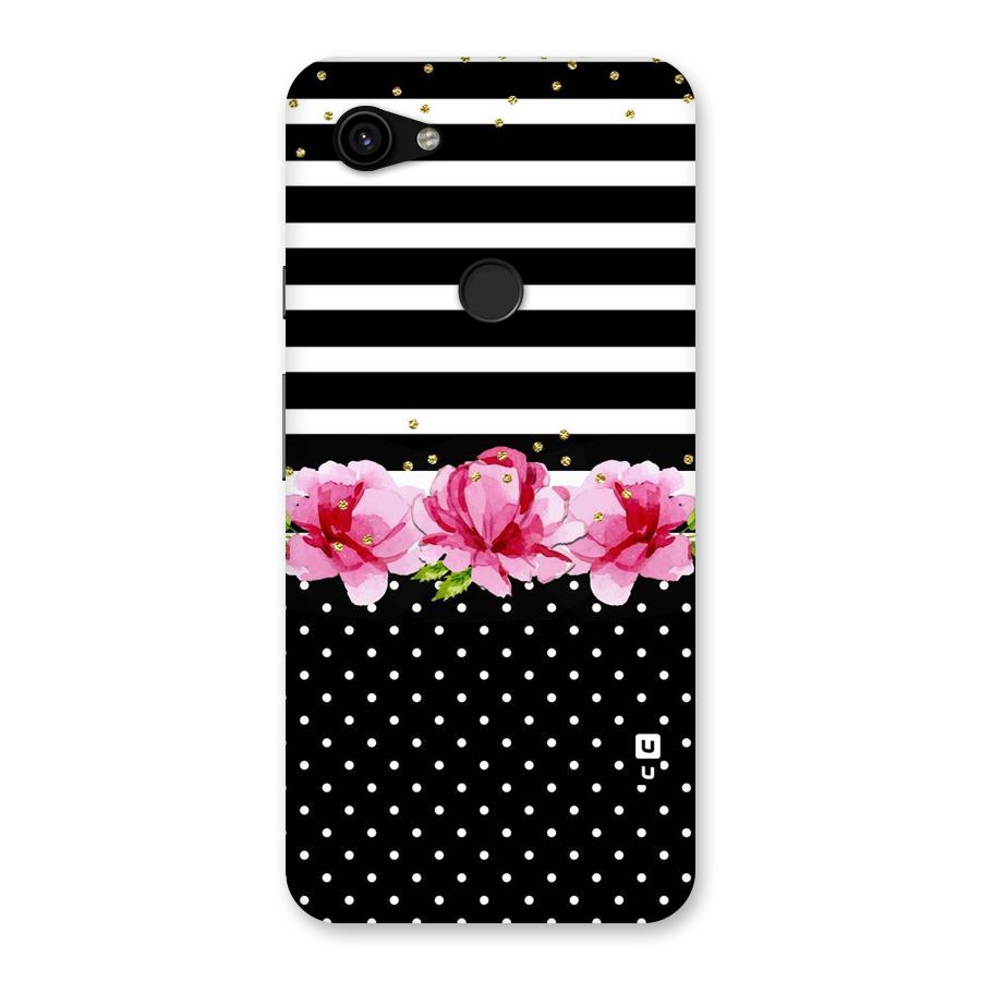 Polka Floral Stripes Back Case for Google Pixel 3a XL