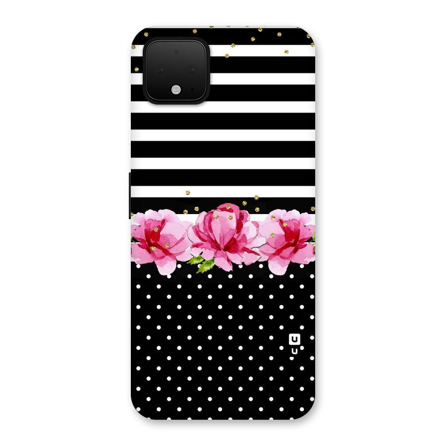 Polka Floral Stripes Back Case for Google Pixel 4 XL