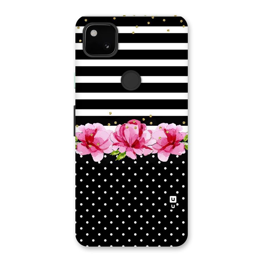 Polka Floral Stripes Back Case for Google Pixel 4a