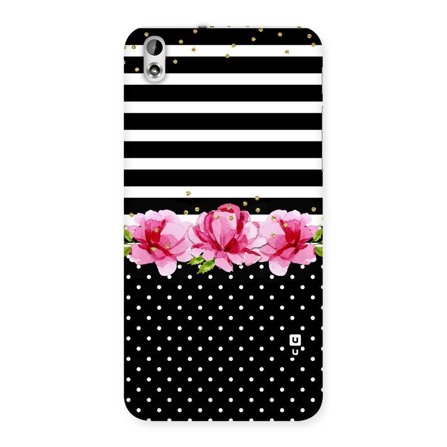 Polka Floral Stripes Back Case for HTC Desire 816g