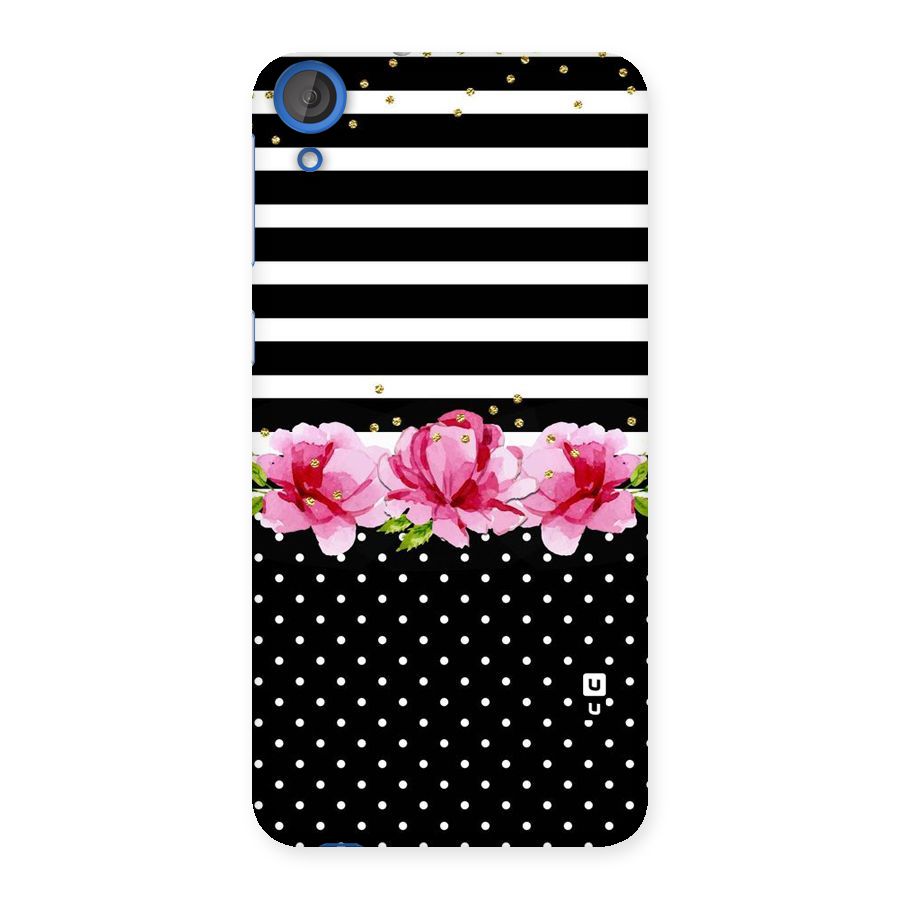 Polka Floral Stripes Back Case for HTC Desire 820