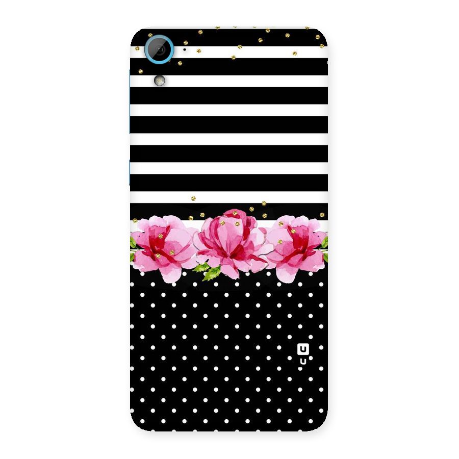 Polka Floral Stripes Back Case for HTC Desire 826