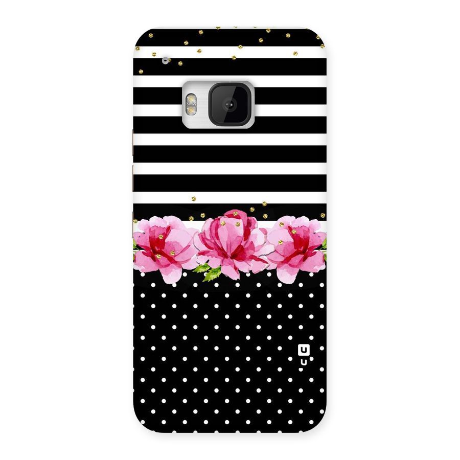 Polka Floral Stripes Back Case for HTC One M9