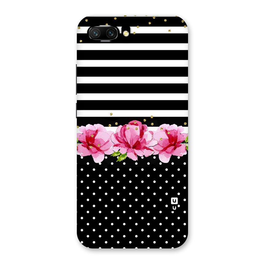 Polka Floral Stripes Back Case for Honor 10