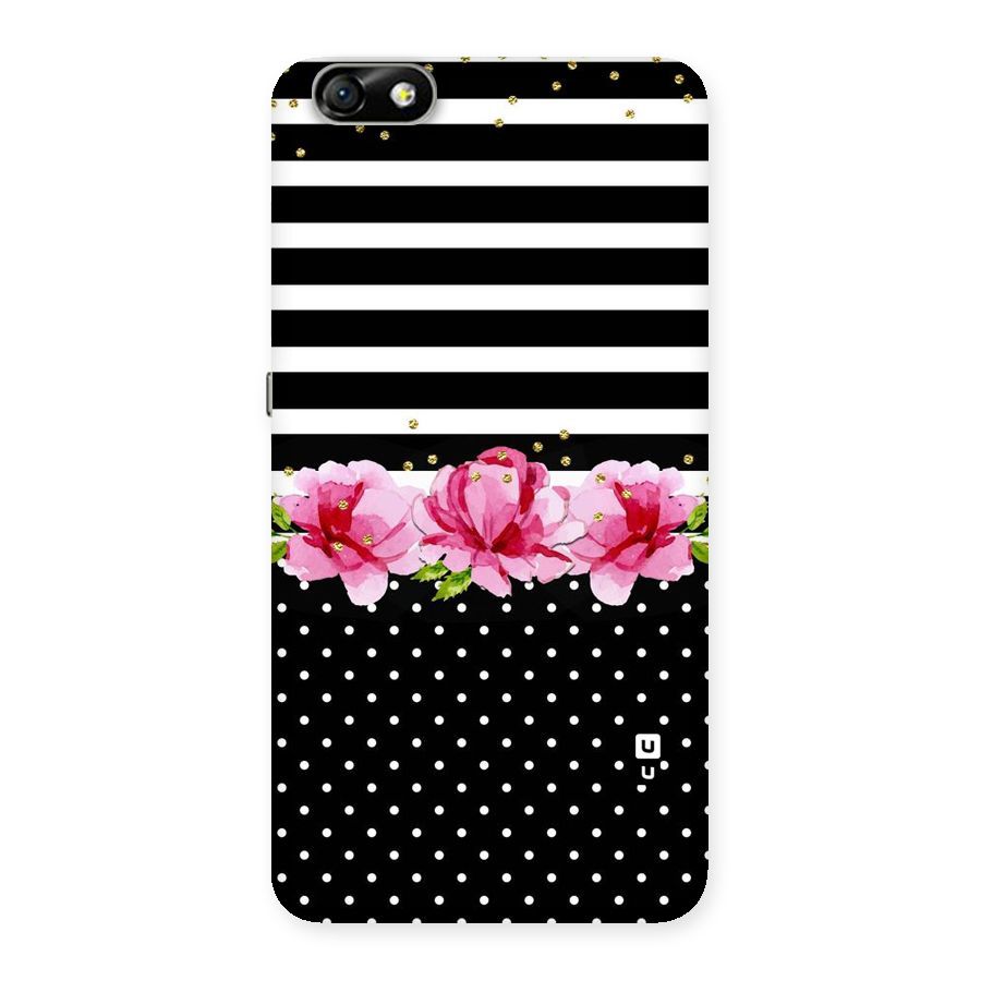 Polka Floral Stripes Back Case for Honor 4X