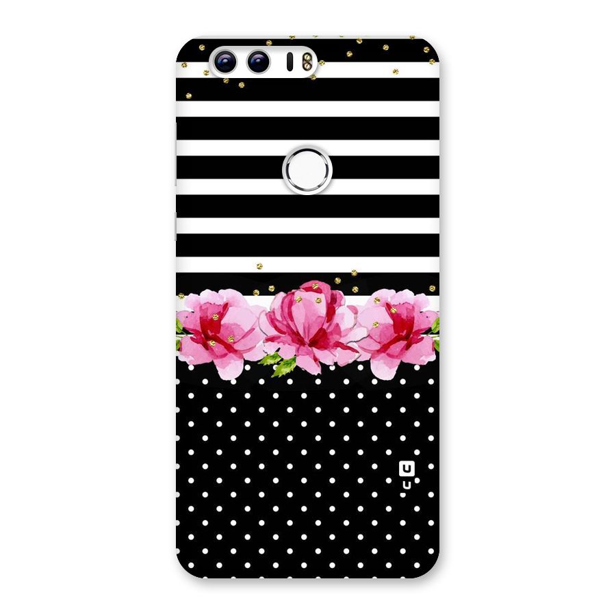 Polka Floral Stripes Back Case for Honor 8