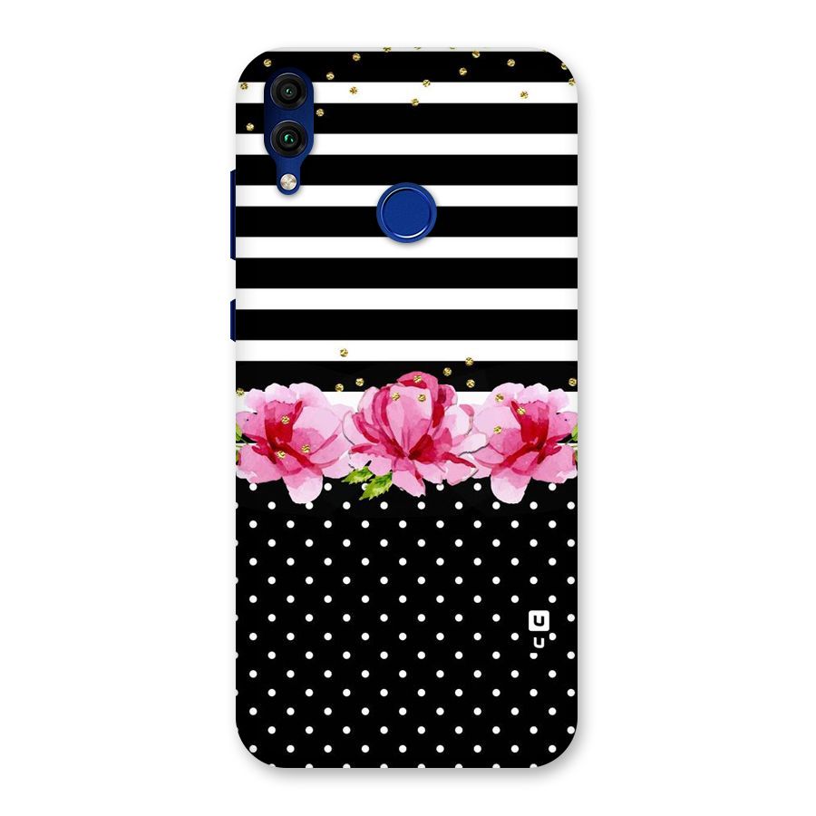 Polka Floral Stripes Back Case for Honor 8C