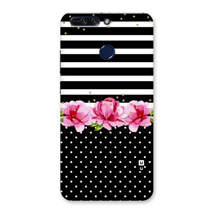 Polka Floral Stripes Back Case for Honor 8 Pro