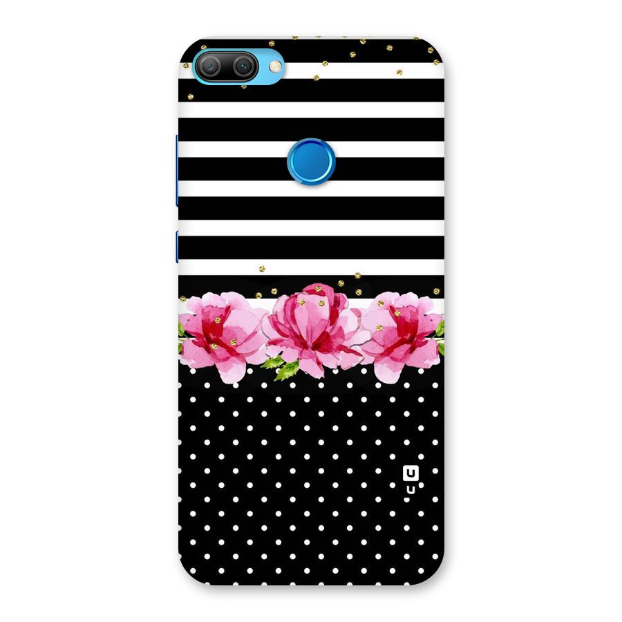 Polka Floral Stripes Back Case for Honor 9N
