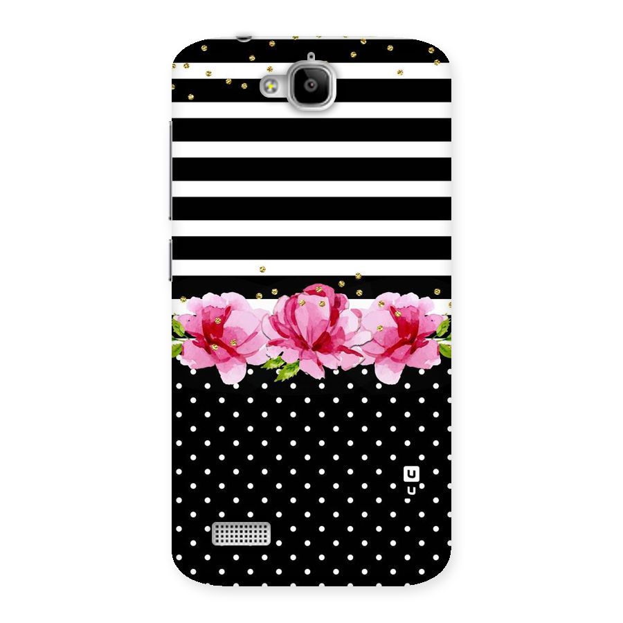 Polka Floral Stripes Back Case for Honor Holly