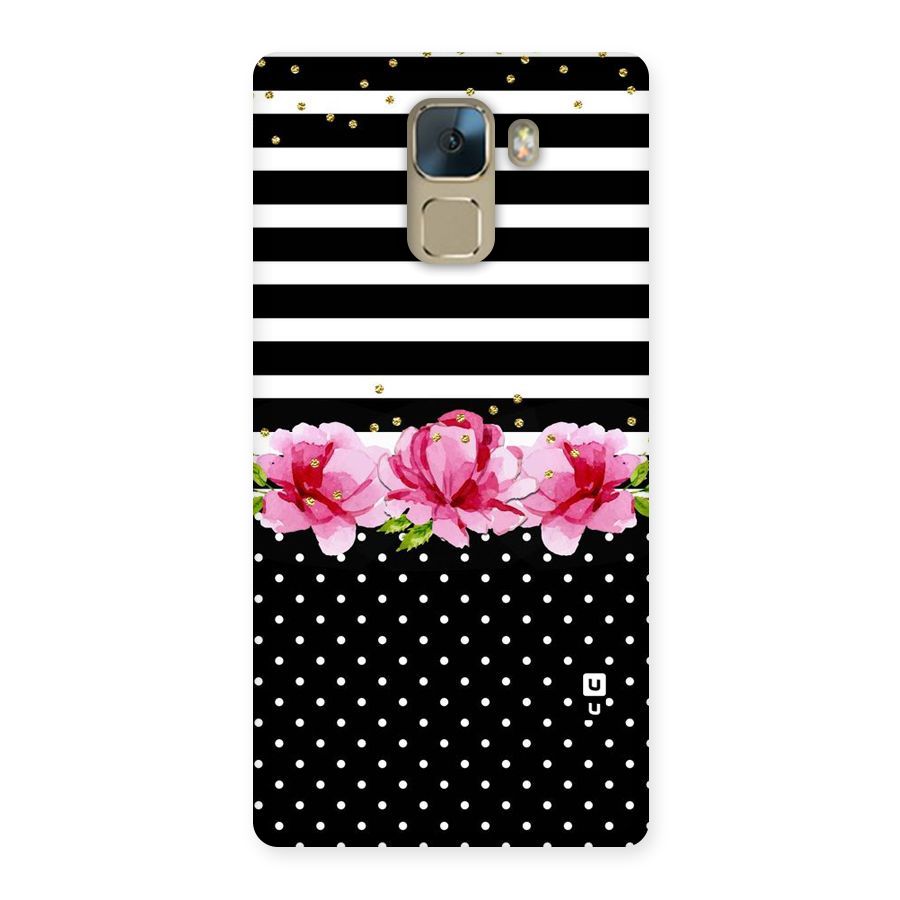 Polka Floral Stripes Back Case for Huawei Honor 7