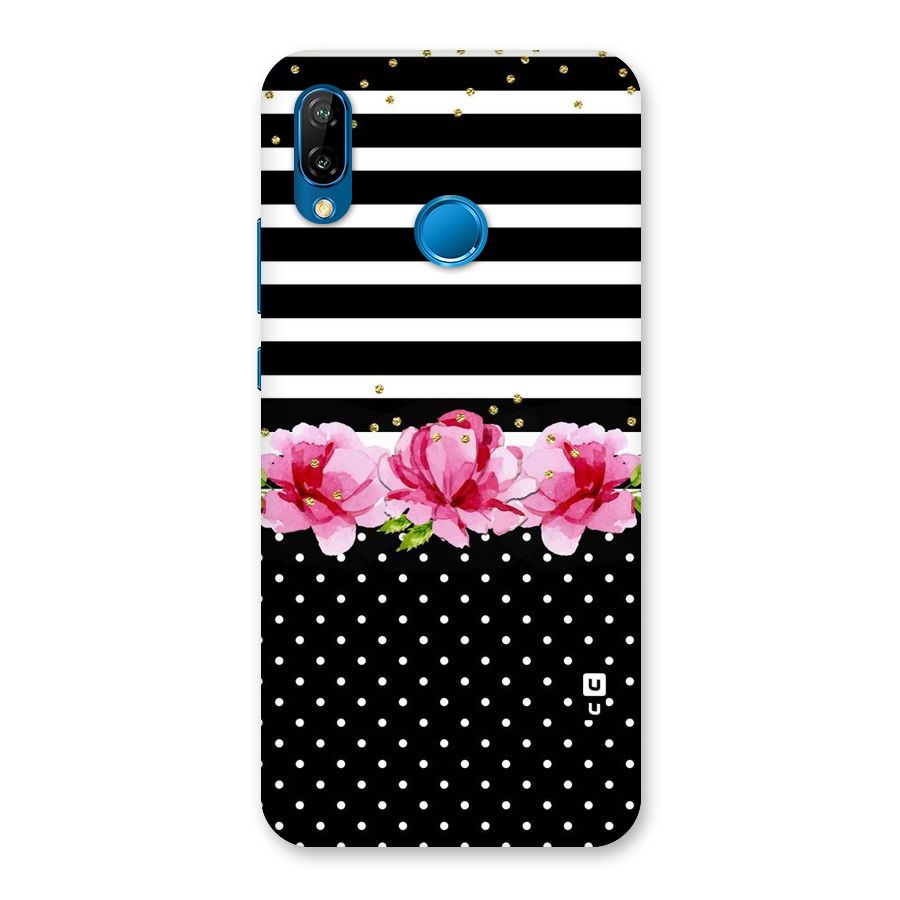 Polka Floral Stripes Back Case for Huawei P20 Lite