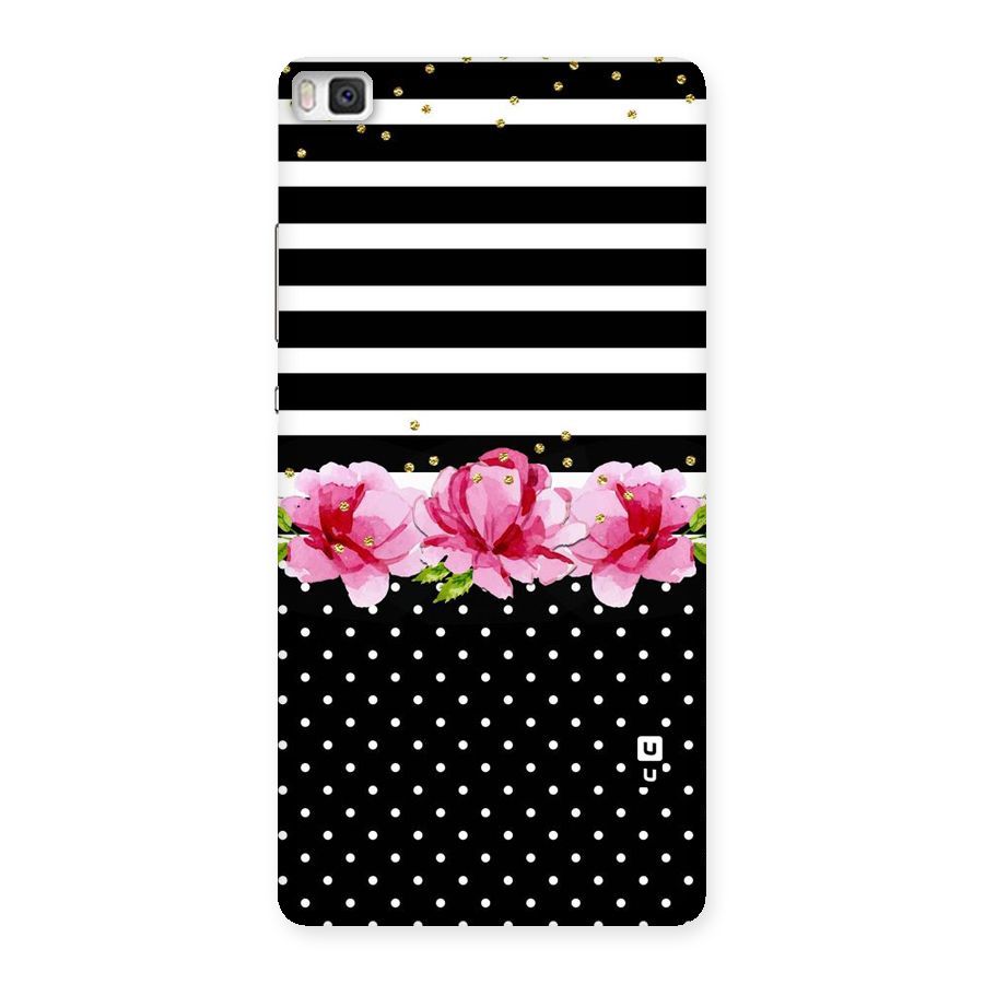 Polka Floral Stripes Back Case for Huawei P8