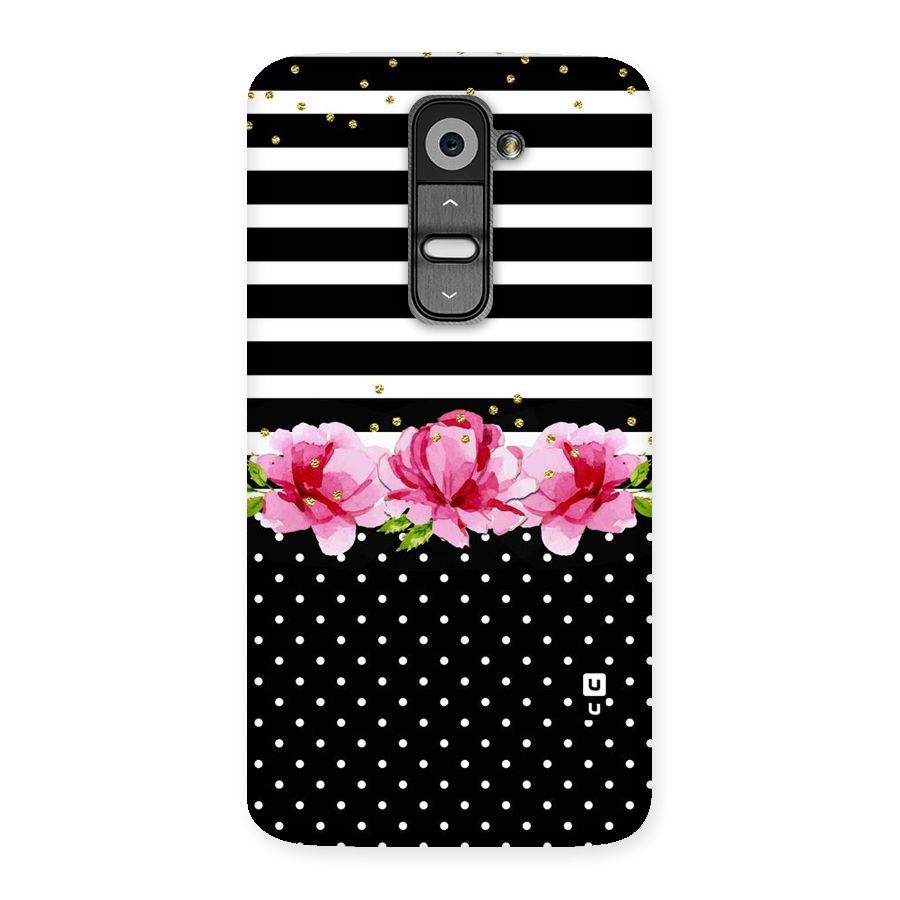 Polka Floral Stripes Back Case for LG G2