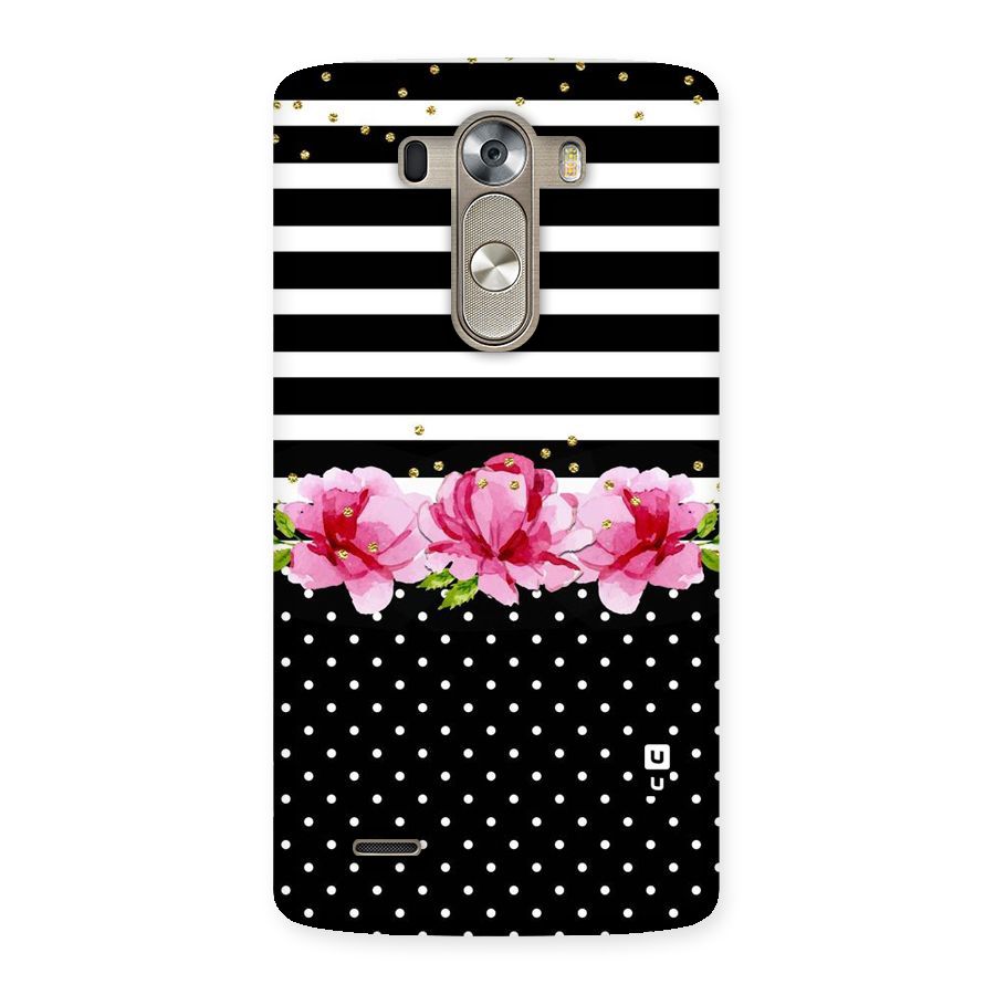 Polka Floral Stripes Back Case for LG G3