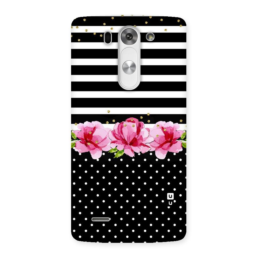 Polka Floral Stripes Back Case for LG G3 Beat