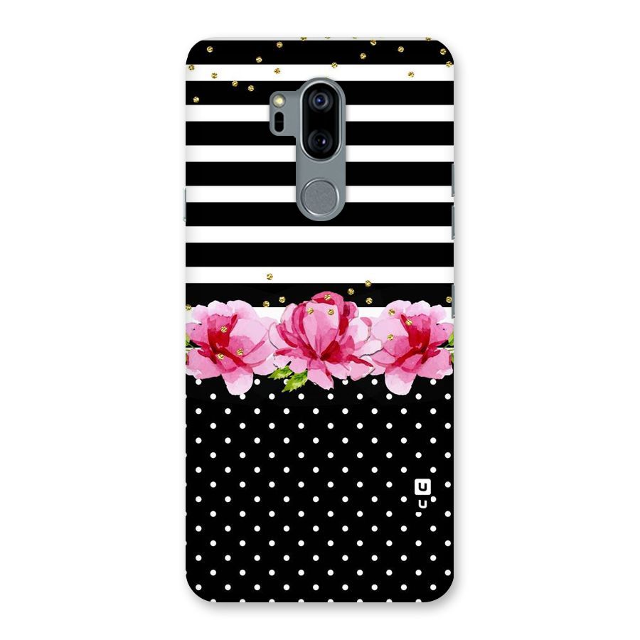 Polka Floral Stripes Back Case for LG G7