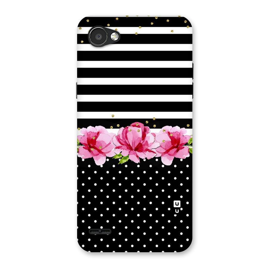 Polka Floral Stripes Back Case for LG Q6
