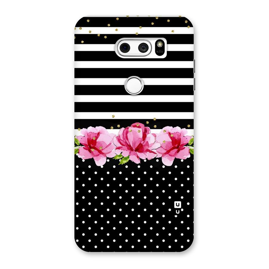 Polka Floral Stripes Back Case for LG V30