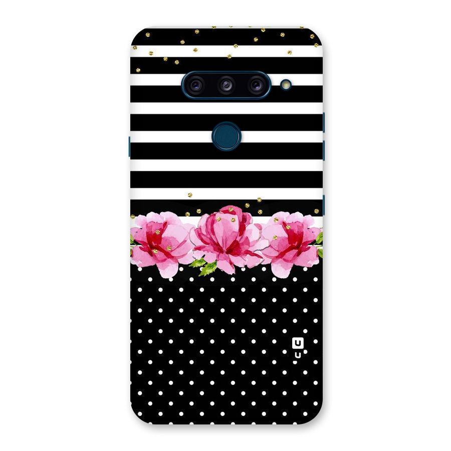 Polka Floral Stripes Back Case for LG  V40 ThinQ