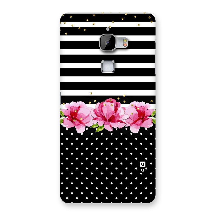 Polka Floral Stripes Back Case for LeTv Le Max